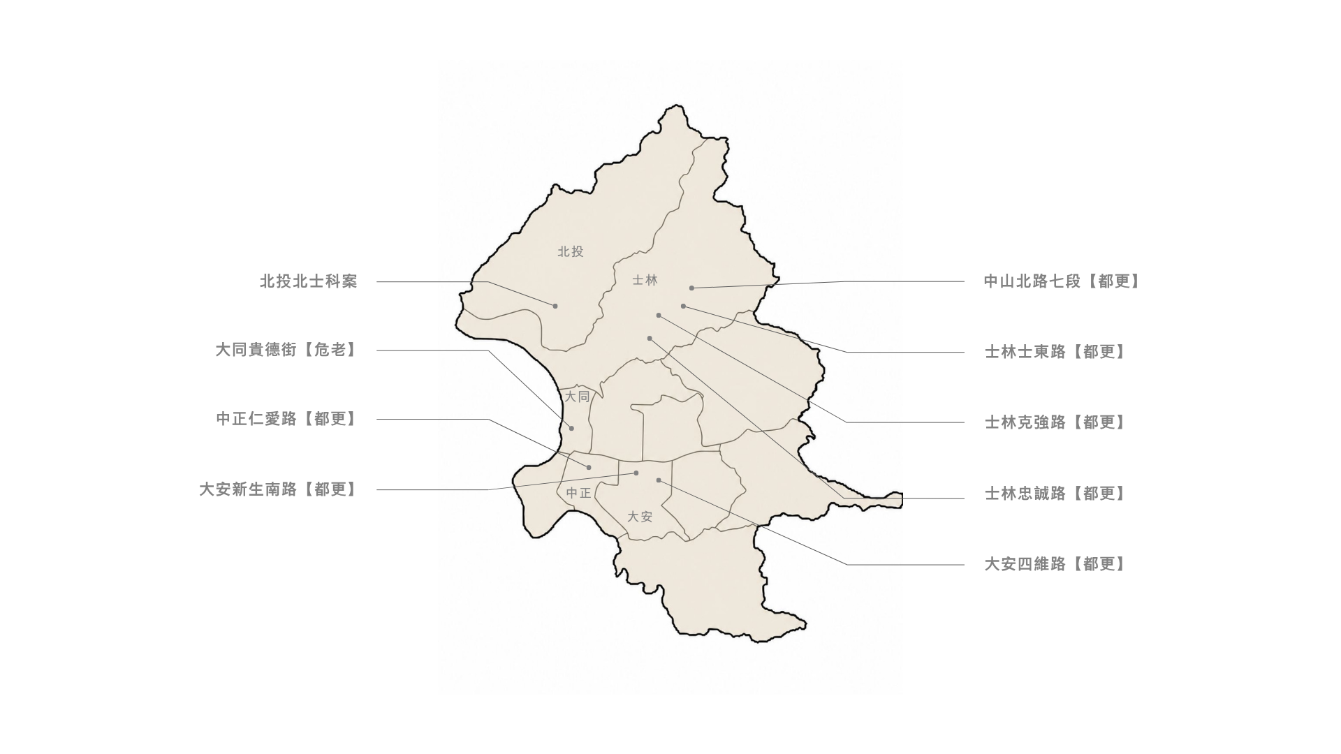 力銘建設都更個案分佈地圖